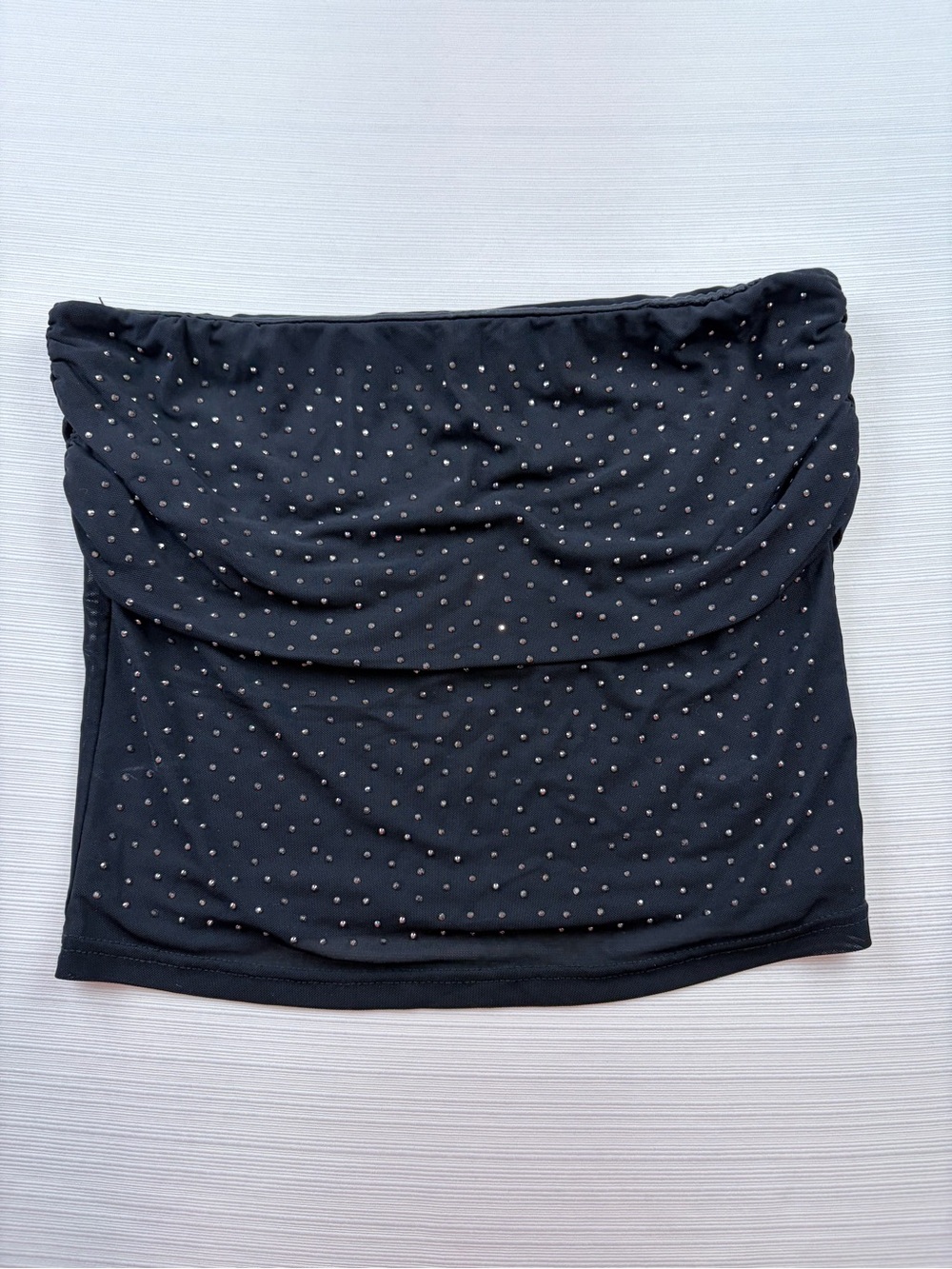 Haute Monde Black Studded Fold-Over Mini Skirt